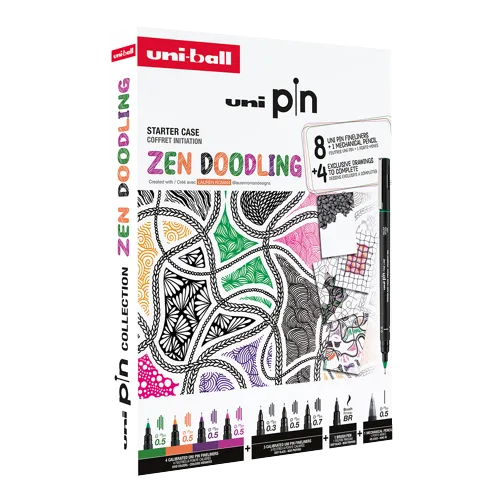 PIN súprava Zen Doodling - darčekový box, 8 ks linerov