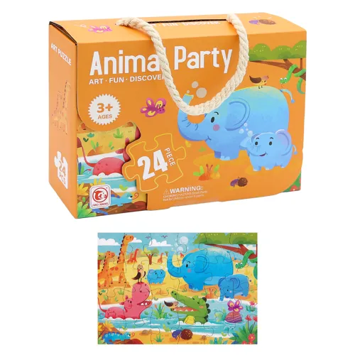 Puzzle detské 50 x 34 cm (24 ks) - Animal Party