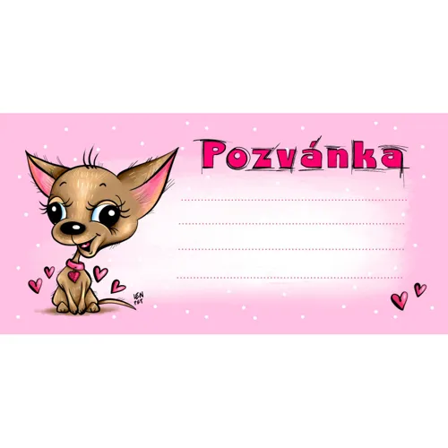 Detská pozvánka na párty - Psík, bal. 10 ks