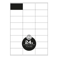 Etikety PRINT A4/1000 ks, 70x36 - 24 etikiet, biele