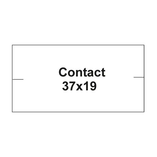 Etikety cen. CONTACT 37x19 hranaté - 1000 etikiet/kotúčik, biele