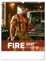 NOTIQUE Nástenný kalendár Dreamy Firefighters 2027, 30 x 34 cm