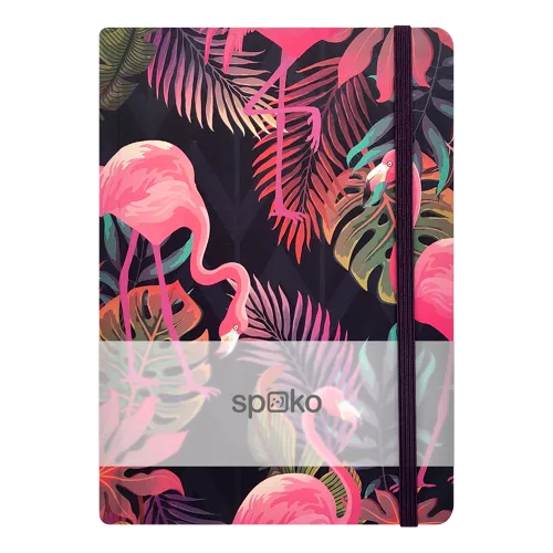 Spoko zápisník, Jungle IV (plameniak), A5, 75 g, 96 strán, linajkový