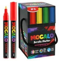 Popisovač M&amp;G MOCALO Acrylic Marker 2 mm - sada 16 farieb