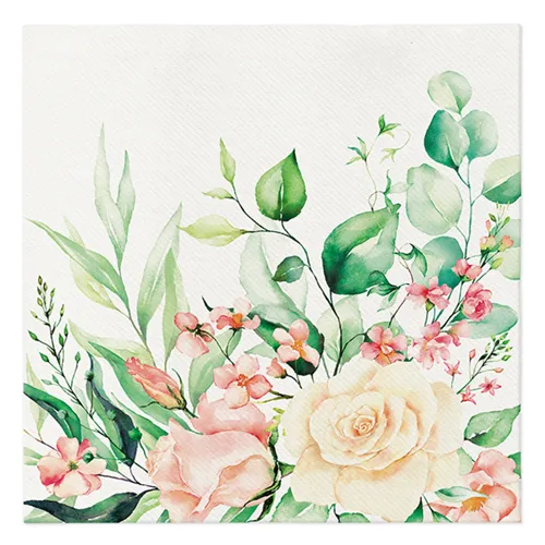 Obrúsky PAW AIRLAID 40x40 cm - Floral Moments