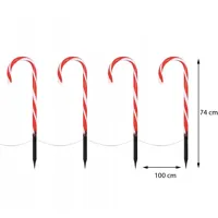 Vianočná lízanka s LED svetlom na zapichnutie do zeme 74 cm (1)