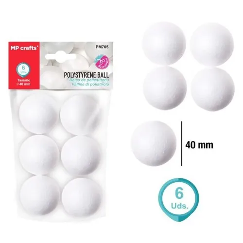 Guľa - polystyrénová 4 cm / 6 ks balenie