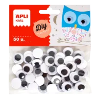 APLI MOVING EYES – oči okrúhle, Ø 15 mm, samolepiace, čierne
