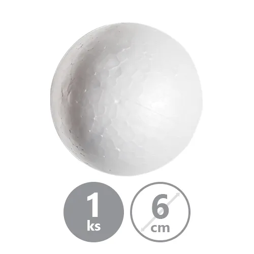 Guľa - polystyrénová 6 cm, 1ks