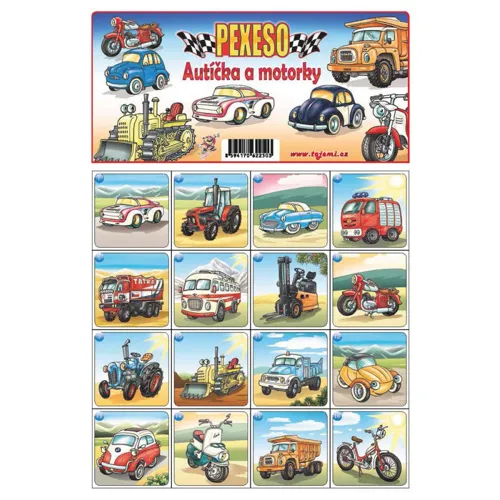 Pexeso A4 Autíčka a motorky