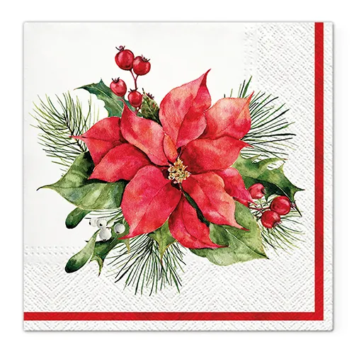 Obrúsky TaT 33x33cm Composition with Poinsettia
