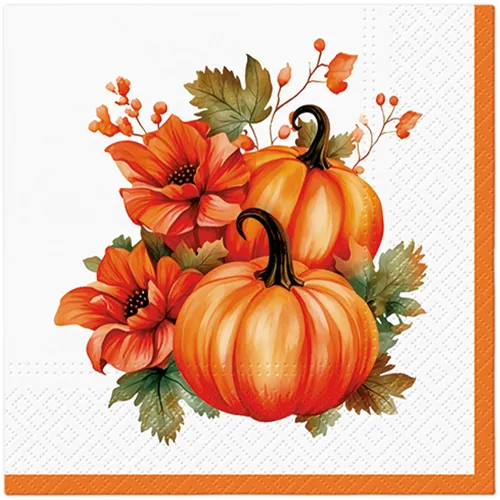 Obrúsky PAW L 33x33cm Pumpkin With Flowers