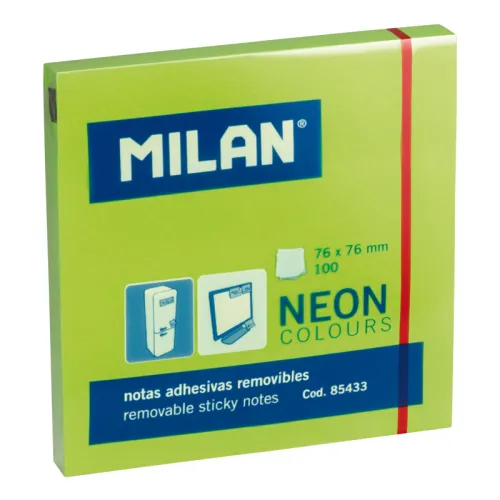 Blok lepiaci MILAN NEON 76 x 76 mm zelený
