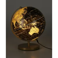 Glóbus so svetlom 31 cm čierny