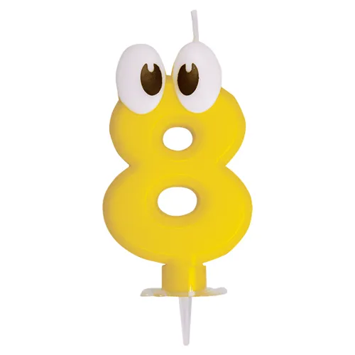 Číslová sviečka so stojančekom "8", 80 mm, 1ks