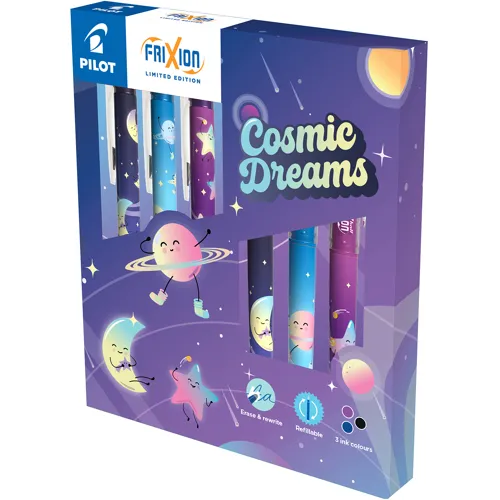 Pilot, gumovací gelový roller, FX Ball 07 + Clicker 07, Cosmic Dreams Ltd, R, sada 6ks
