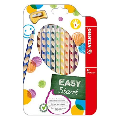 Pastelky trojhranné STABILO EASYcolors pre ľavákov 12 ks