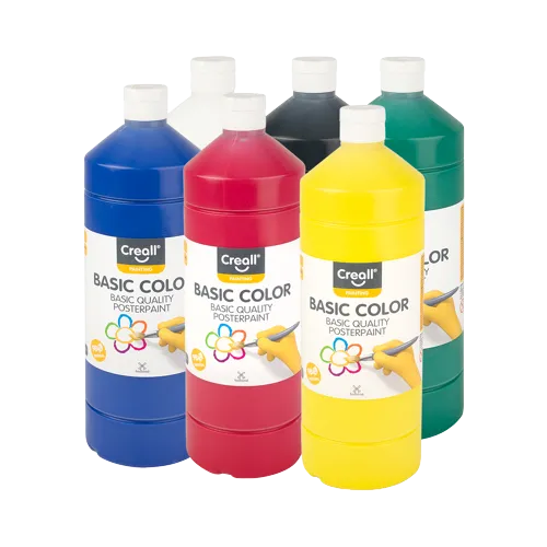 CREALL sada temperových farieb, 6x 500 ml, mix základných farieb