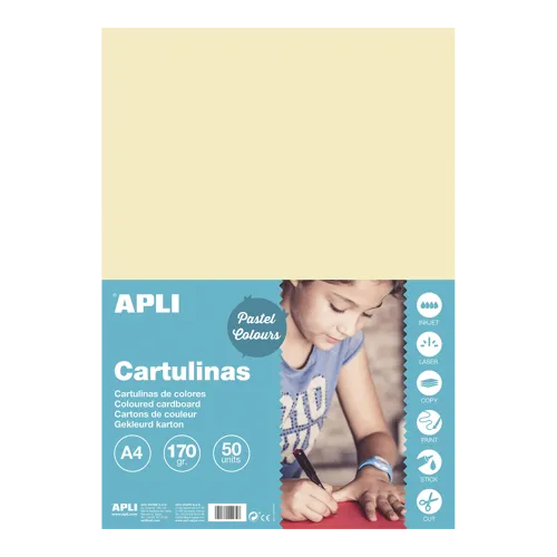 APLI farebný papier, A4, 170 g, 50ks, výber z farieb