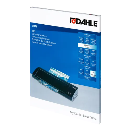 DAHLE laminovacie fólie, A3, 2 x 80 µm, lesklé