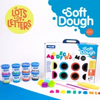 Plastelína MILAN Soft Dough sada 8 farieb + nástroje "Lots of letters" (4)