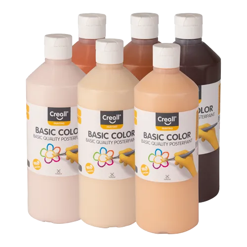 CREALL sada temperových farierb World, 6x 500 ml, mix zemitých farieb