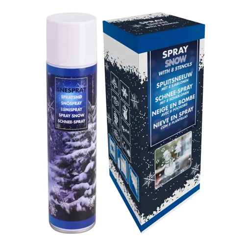 Sneh v spreji 150ml + 8 papierových šablón - vianoce