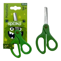 SPOKO nožnice školské, 13 cm, okrúhla špička, s merítkom, mix farieb (3)