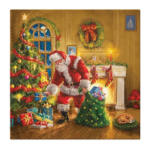 Obrúsky PAW L 33x33cm Santa is Here