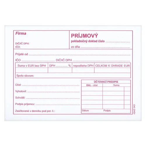 Príjmový pokladničný doklad s DPH A6 (43)