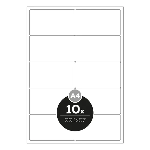 Etikety inkjet 99,1x57 mm Agipa A4 100 hárkov