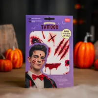 Legami Creepy Tattoos - sada 10 ks tetovania na tvár - Jazvy (3)