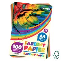 Zložka farebného papiera A4 100 listov / 100-10 farieb