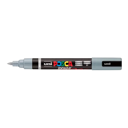 POSCA PC-5BR štetcový popisovač , 1 - 4 mm, sivá
