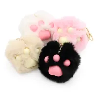 Kľúčenka / Prívesok PomPom Cat Paw (mix /cena 1ks)