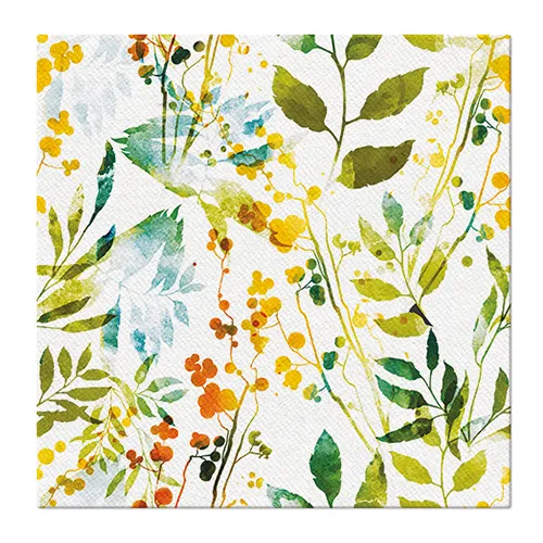 Obrúsky PAW AIRLAID 40x40 cm  Watercolor leaves