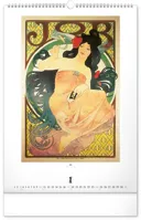 NOTIQUE Nástenný kalendár Alfons Mucha 2027, 33 x 46 cm (10)