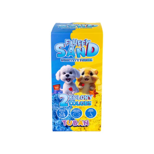 Fluffy piesok 2 x 70g modrá a žltá