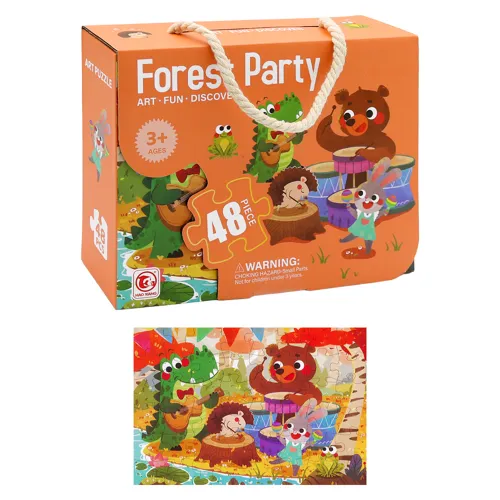 Puzzle detské 50 x 34 cm (48 ks) - Forest Party