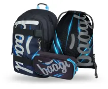 BAAGL SADA 3 Skate Bluelight: batoh, peračník, vrecko BAAGL SADA 3 Skate Bluelight: batoh, peračník, vrecko