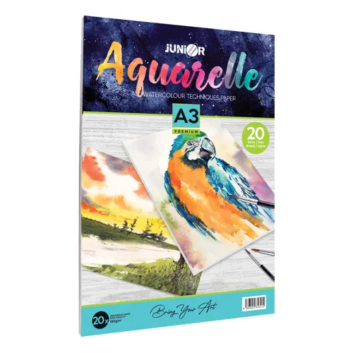 Blok na maľovanie akvarelovými technikami Aquarelle - A3 PREMIUM 20 listový, 180g/m2