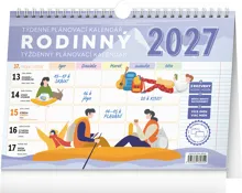 NOTIQUE Týždenný rodinný plánovací kalendár s háčikom CZ/SK 2027, 30 x 21 cm