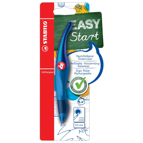 Ergonomický roller guľôčkový STABILO EASYoriginal Holograph pre pravákov, modrý