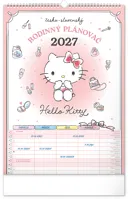 NOTIQUE Nástenný kalendár Rodinný plánovací Hello Kitty XL CZ/SK 2027, 33 x 46 cm
