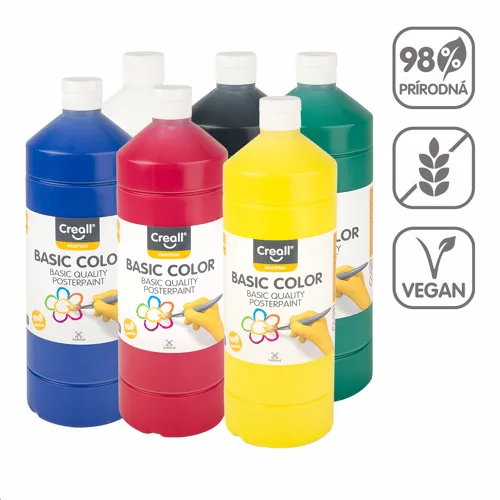 CREALL sada temperových farieb, 6x 1000 ml, mix základných farieb