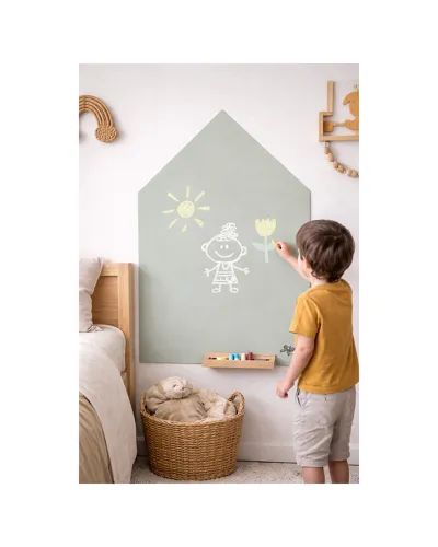 MagneKids Magnetická nástenná tabuľa Domček Šalviová zelená 70 x 44 cm