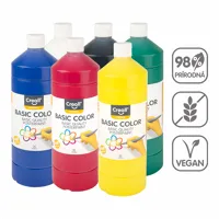 CREALL sada temperových farieb, 6x 1000 ml, mix základných farieb