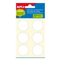 APLI samolepiace etikety, Ø 32 mm, biele