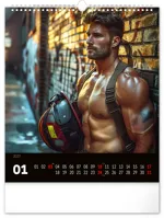 NOTIQUE Nástenný kalendár Dreamy Firefighters 2027, 30 x 34 cm (1)