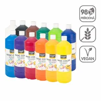 CREALL sada temperových farieb, 12x 1000 ml, mix základných farieb